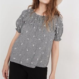Madewell Black and White Gingham Blouse